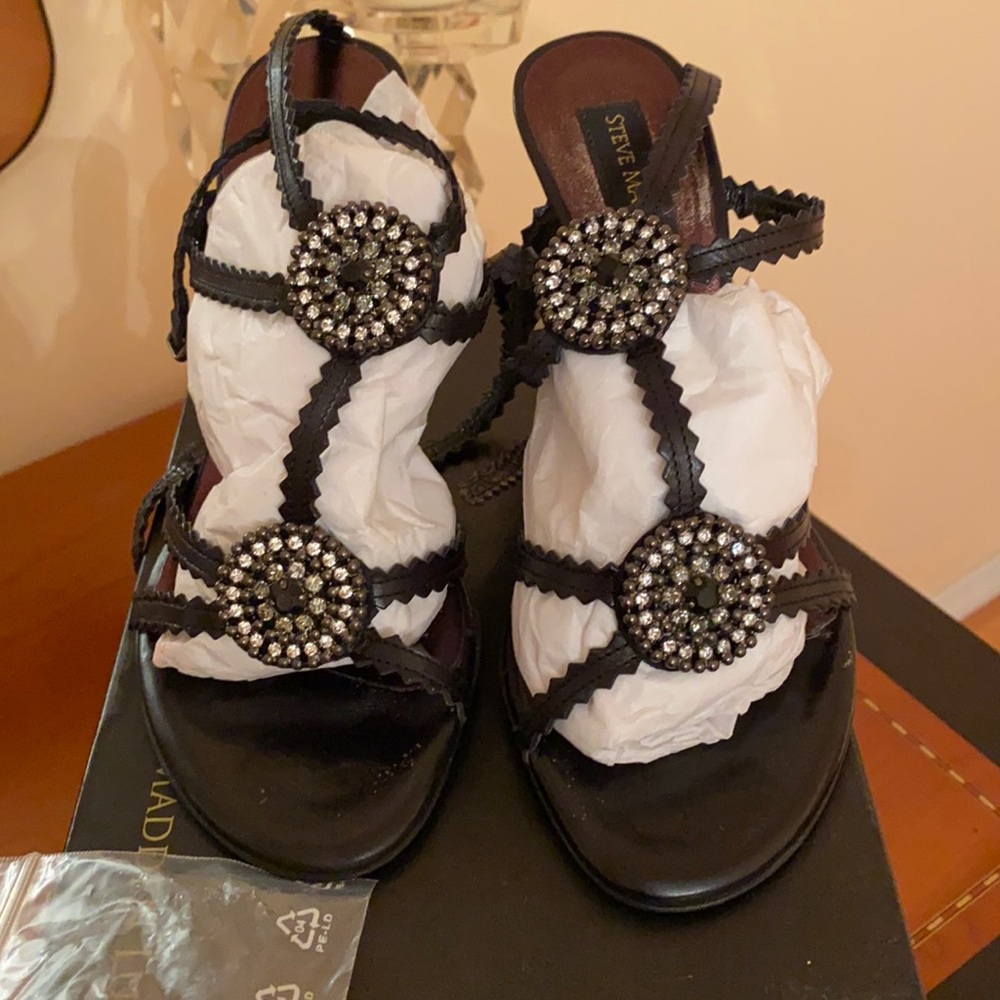 Steve Madden Luxe strappy sandals with rhinestones